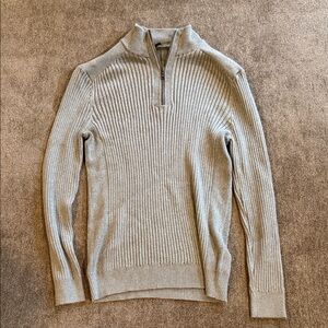 Express Men's Gray Quarter-Zip Sweater